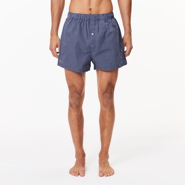  Erkek Çizgili 3'lü Mavi Boxer