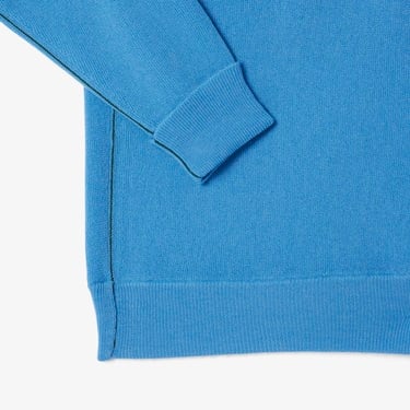  Erkek Relaxed Fit Polo Yaka Yün Mavi Triko