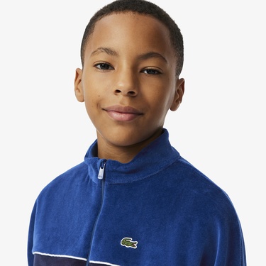  Erkek Çocuk Renk Bloklu Lacivert Sweatshirt