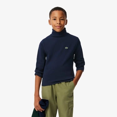  Çocuk Uzun Kollu Boğazlı Yaka Lacivert T-Shirt