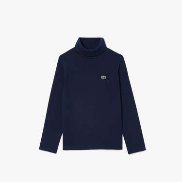  Çocuk Uzun Kollu Boğazlı Yaka Lacivert T-Shirt