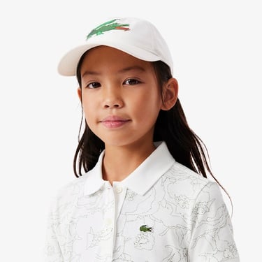  Kız Çocuk Baskılı Beyaz Elbise