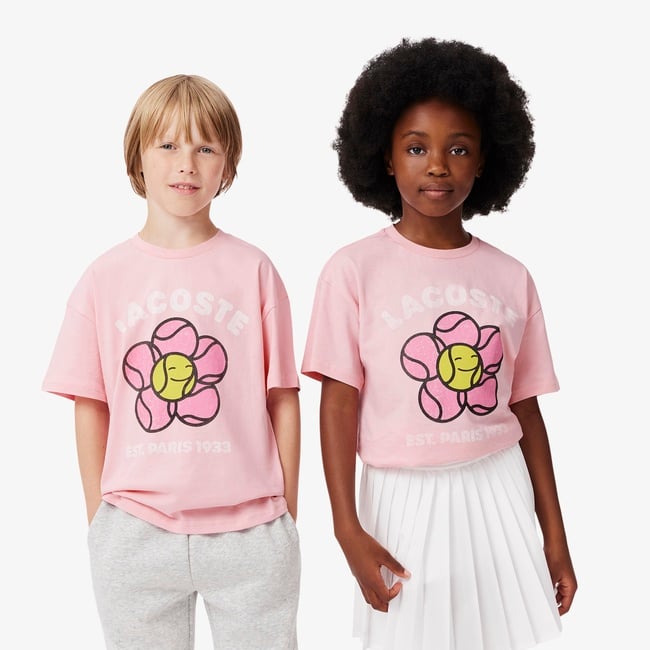  Çocuk Baskılı Pembe T-Shirt