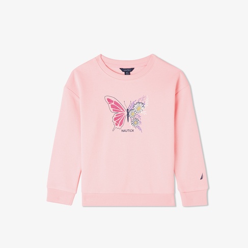  Nautica Knit Active Top Çocuk Pembe Eşofman Üstü