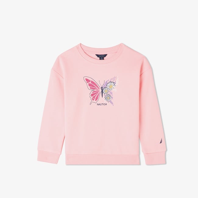  Nautica Knit Active Top Çocuk Pembe Eşofman Üstü