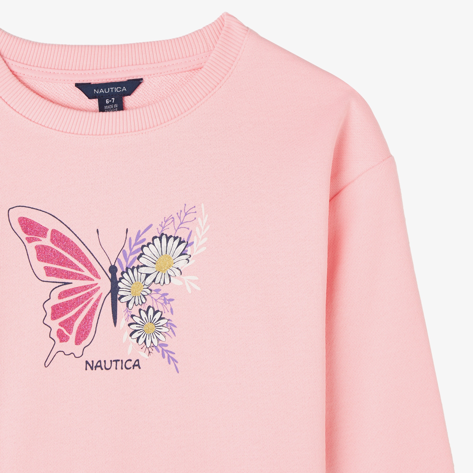 Nautica Knit Active Top Çocuk Pembe Eşofman Üstü