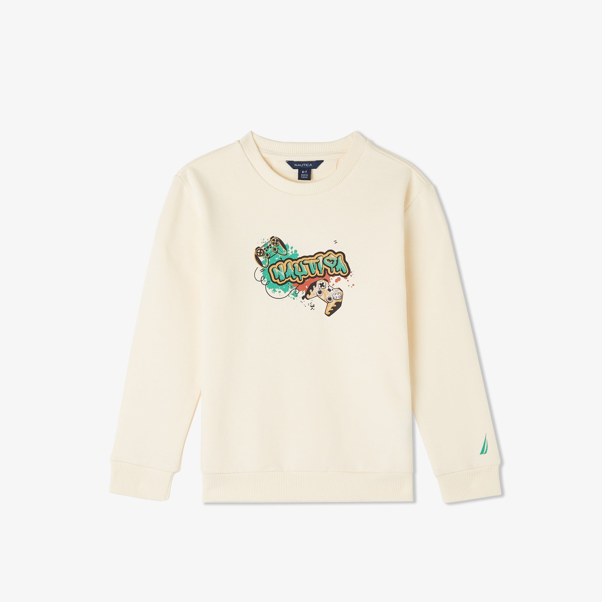 Nautica Knit Active Top Çocuk Krem Sweatshirt