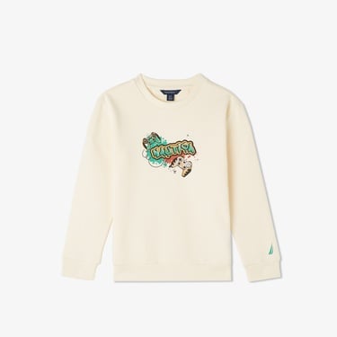  Nautica Knit Active Top Çocuk Krem Sweatshirt