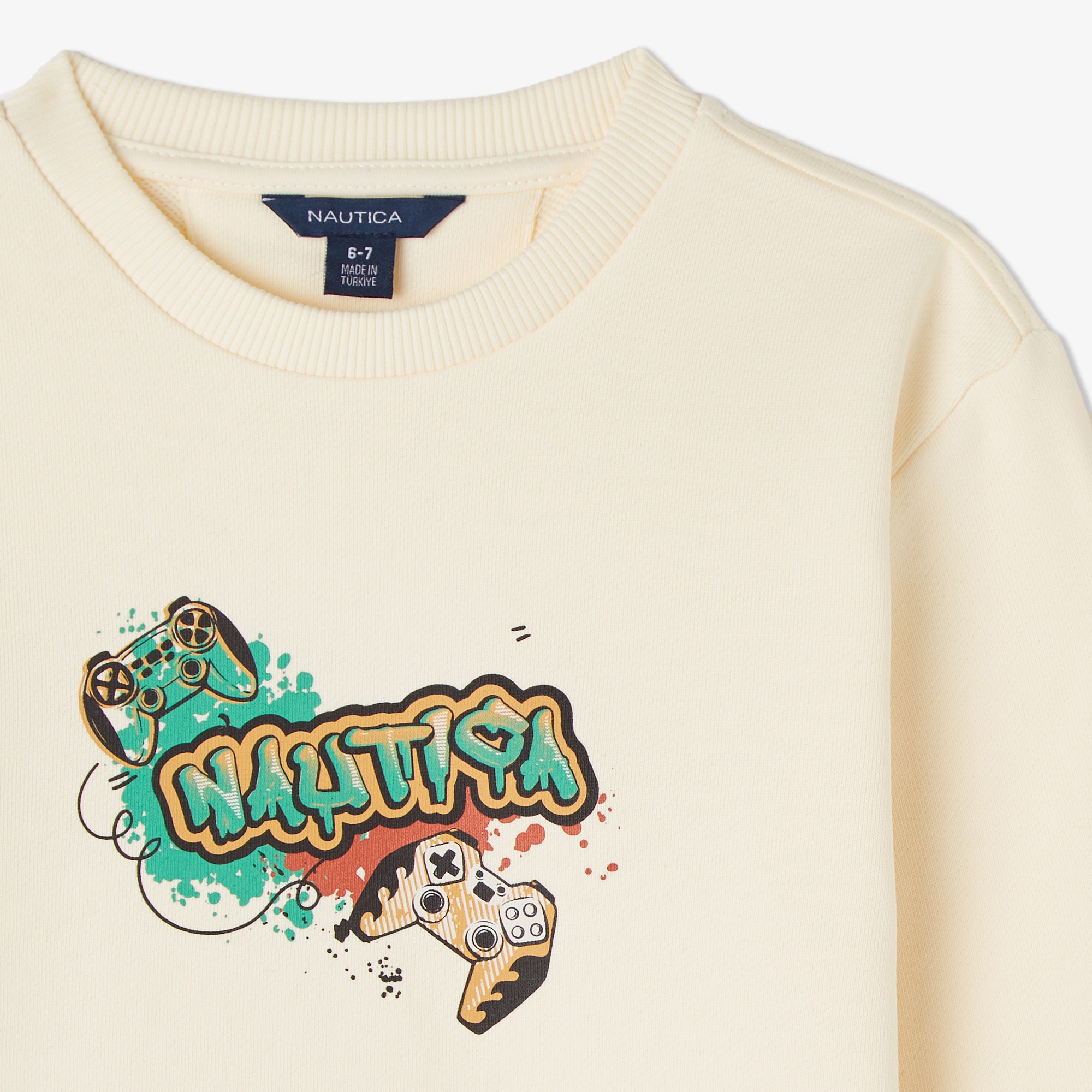 Nautica Knit Active Top Çocuk Krem Sweatshirt