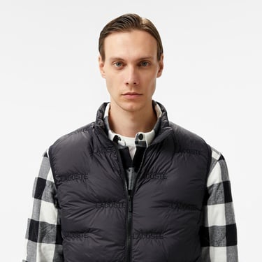  Erkek Dik Yaka Kapitone Siyah Yelek