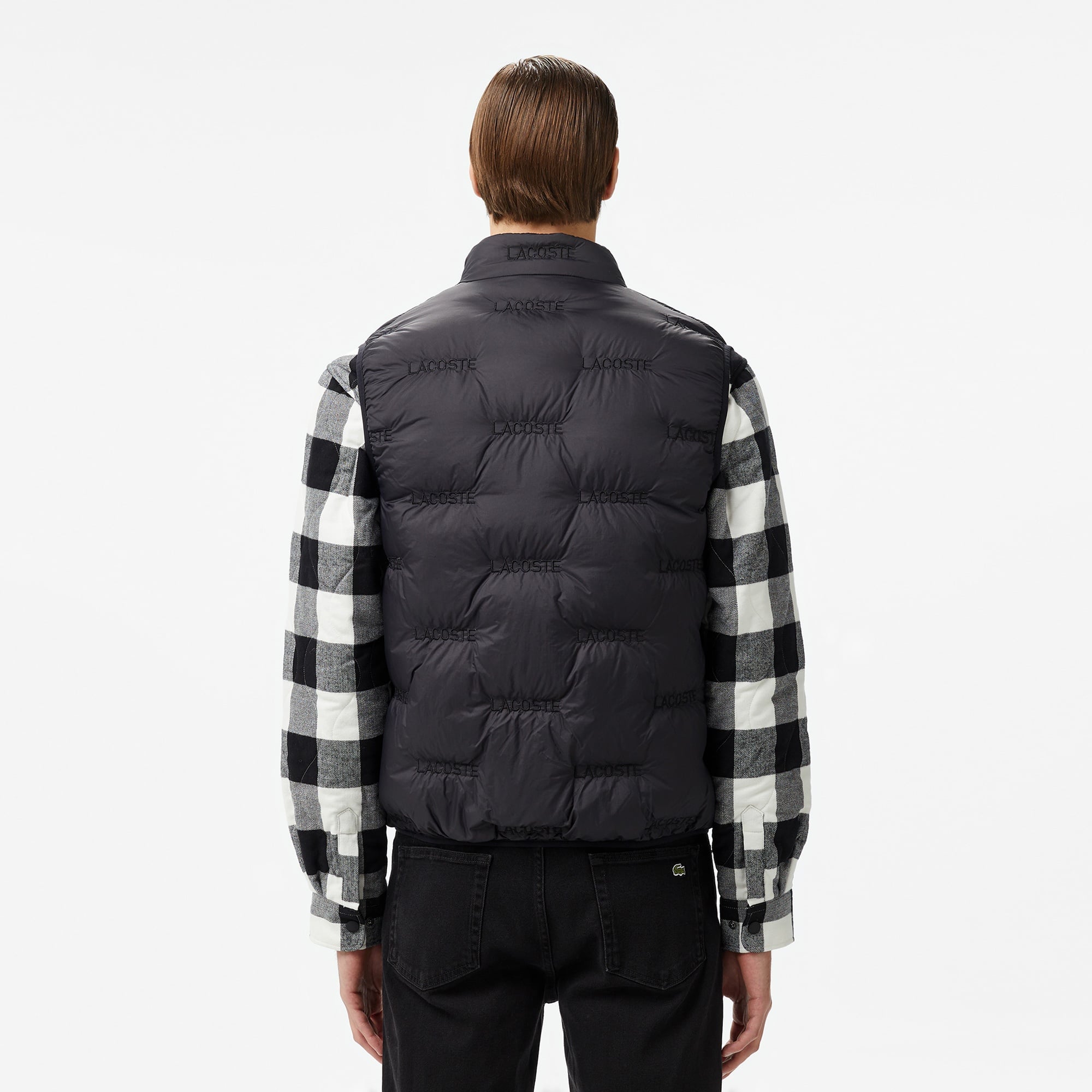 Erkek Dik Yaka Kapitone Siyah Yelek