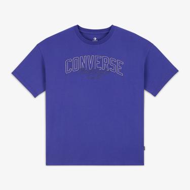  Converse Kadın Baskılı Mor T-Shirt