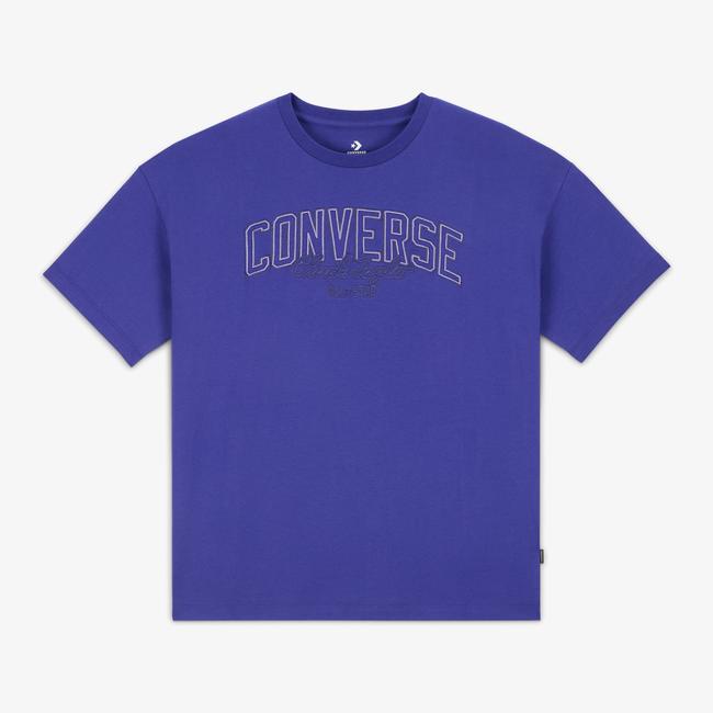  Converse Kadın Baskılı Mor T-Shirt