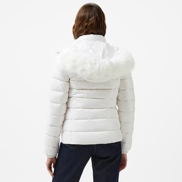  Tommy Hilfiger Jeans Tonal Hooded Down Kadın Beyaz Ceket