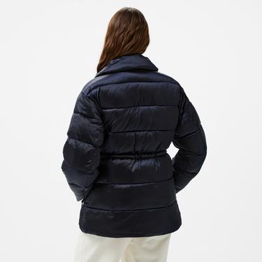  Calvin Klein Padded Satın Drawstringjacket Kadın Lacivert Mont