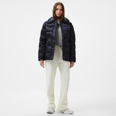  Calvin Klein Padded Satın Drawstringjacket Kadın Lacivert Mont