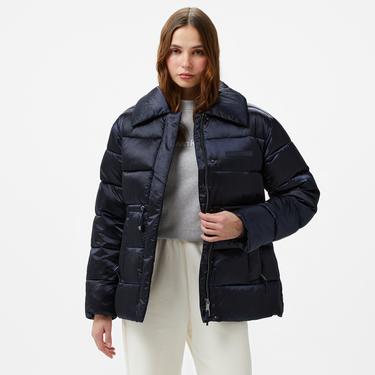  Calvin Klein Padded Satın Drawstringjacket Kadın Lacivert Mont