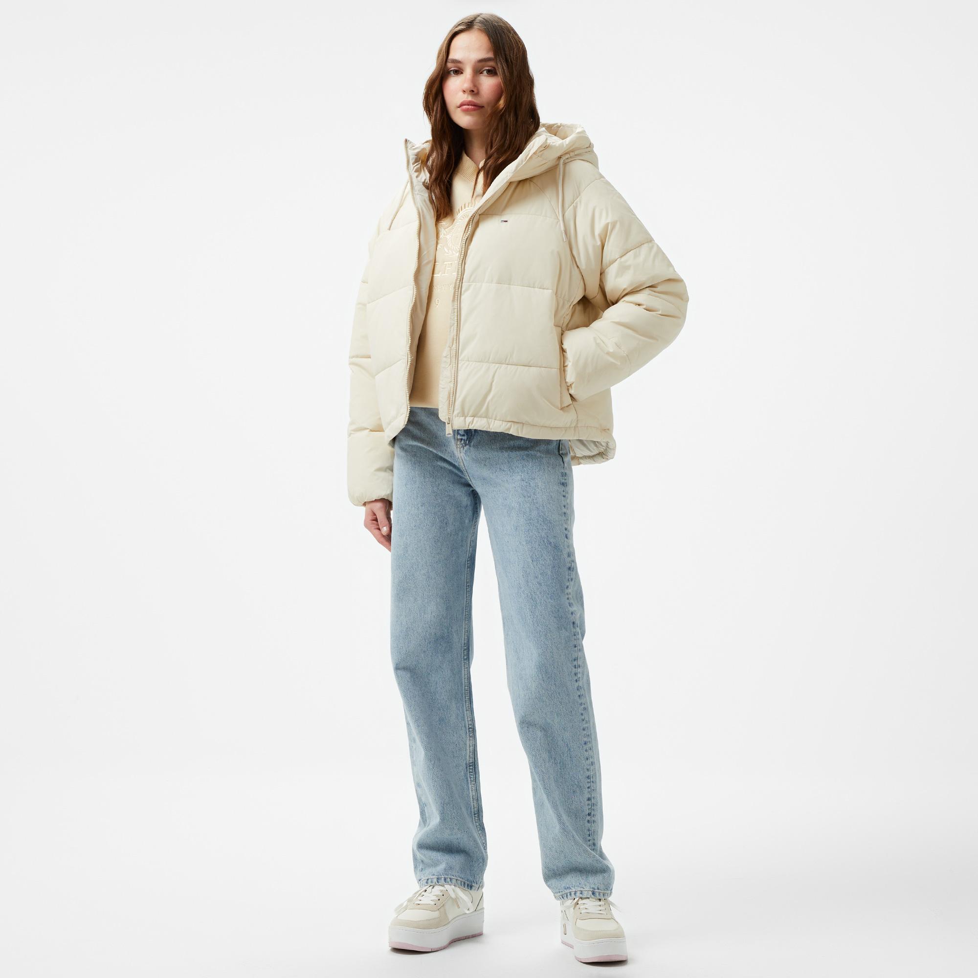 Tommy Hilfiger Jeans Vail Puffer Kadın Bej Ceket