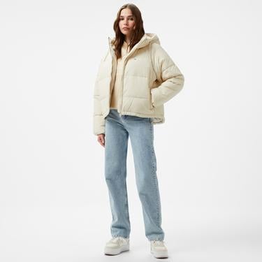  Tommy Hilfiger Jeans Vail Puffer Kadın Bej Ceket