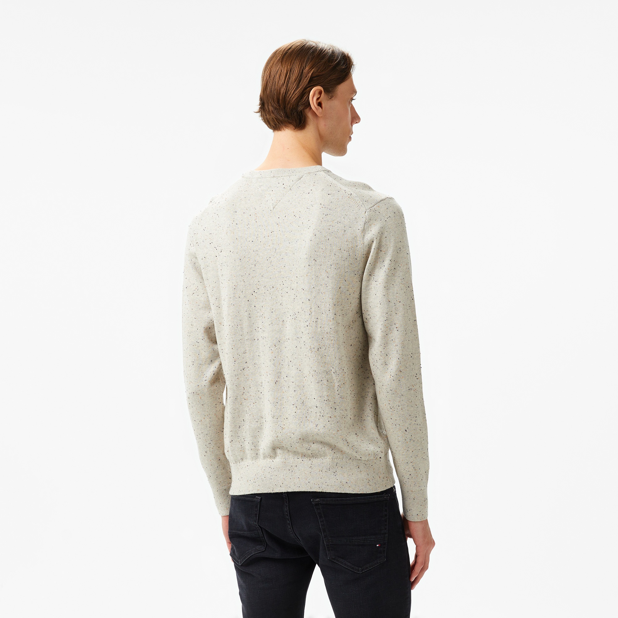 Tommy Hilfiger Pima Crew Neck Erkek Krem Kazak