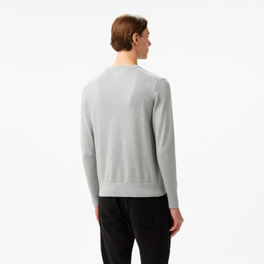  Tommy Hilfiger Pima Crew Neck Erkek Gri Kazak