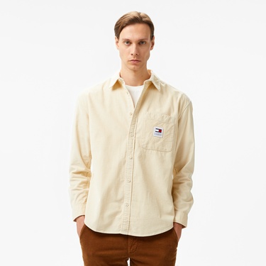 Tommy Hilfiger Jeans Corduroy Shırt Erkek Bej Gömlek