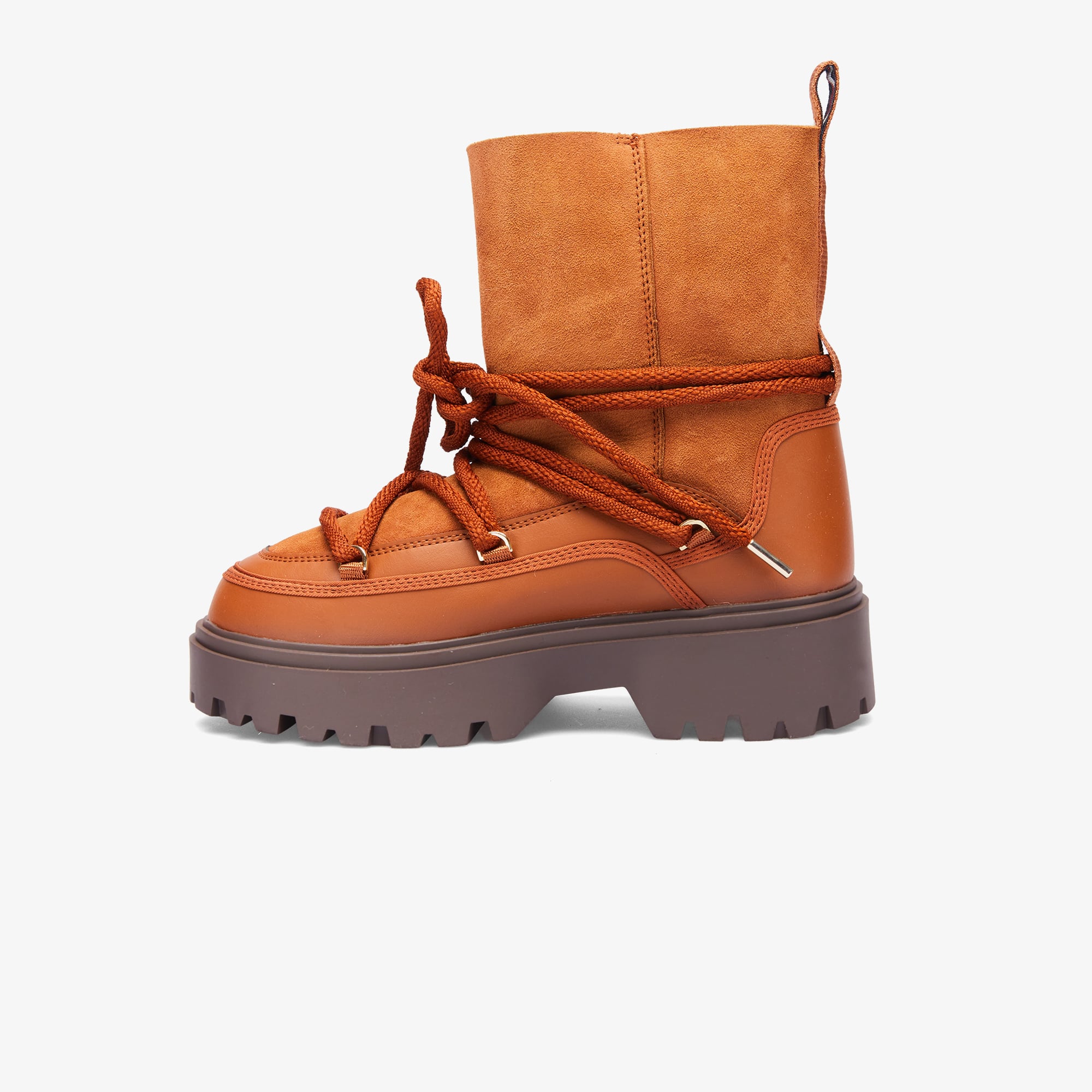 Tommy Hilfiger Tommy Hilfiger Real Shearlıng Lace-Up Snowboot Kadın Kahverengi Yağmur Botu | FashFed Kahverengi - 3. görsel