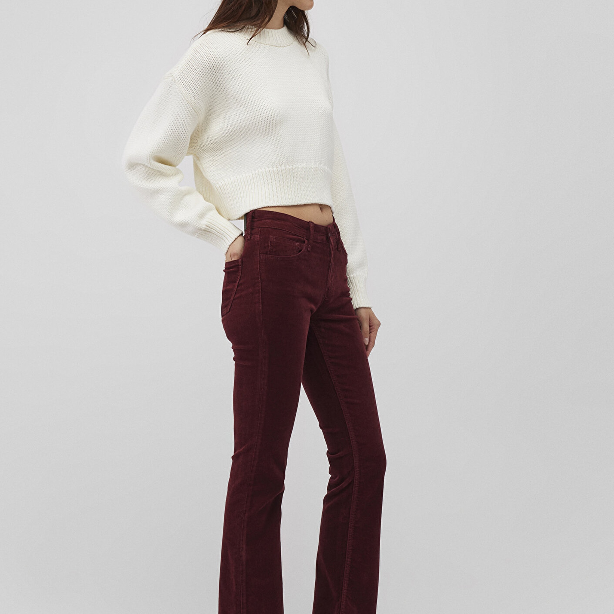 Mavi Molly Bordo Kadife Pantolon 1013689467