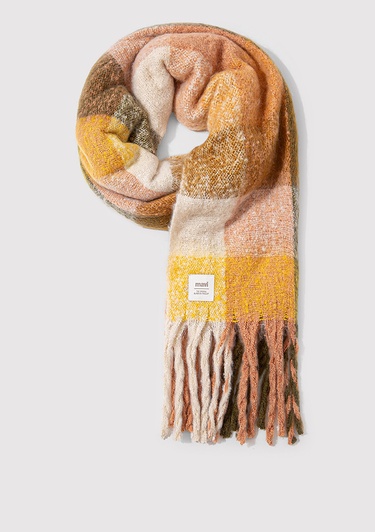  Mavi Püsküllü Kareli Atkı 1912815-71007