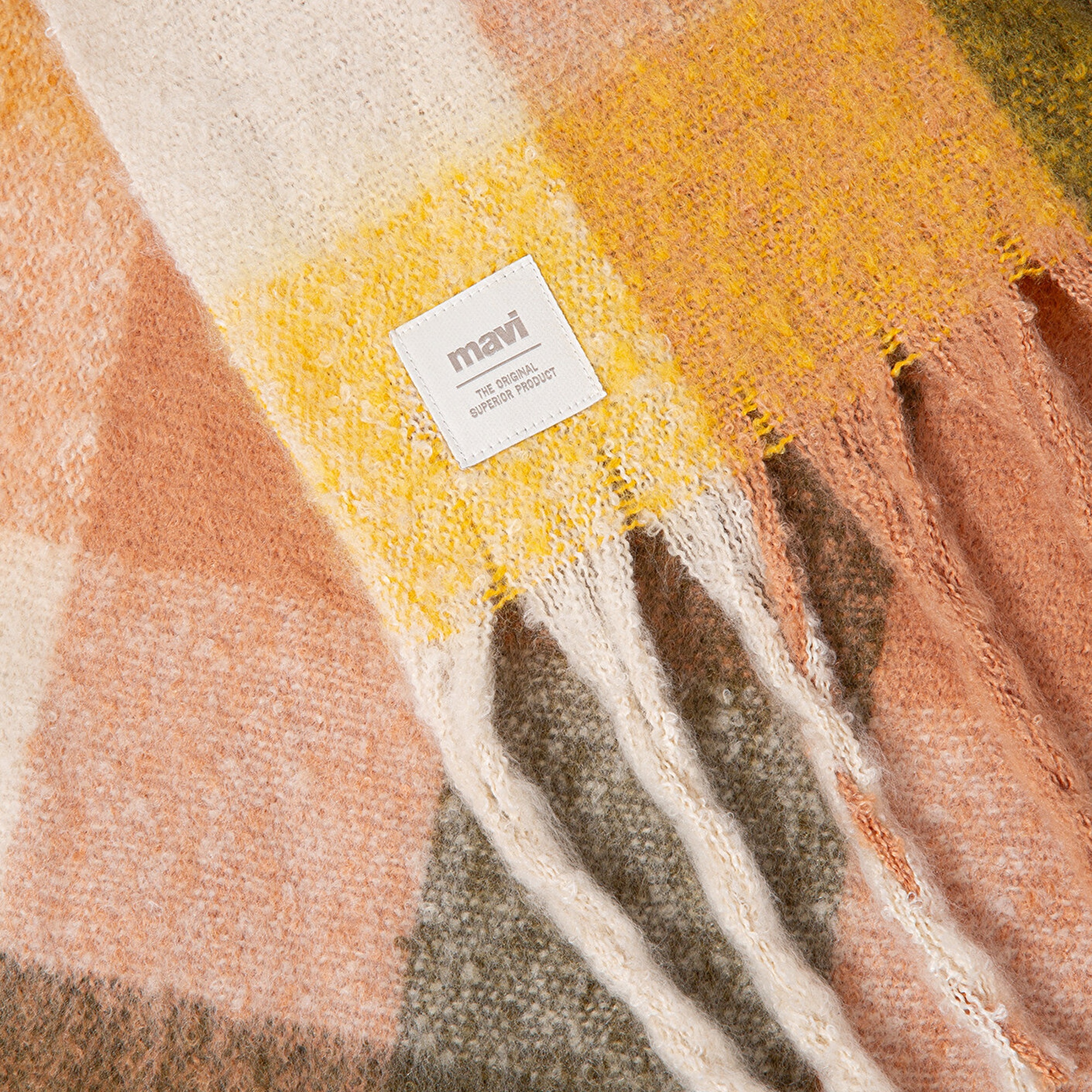 Mavi Püsküllü Kareli Atkı 1912815-71007