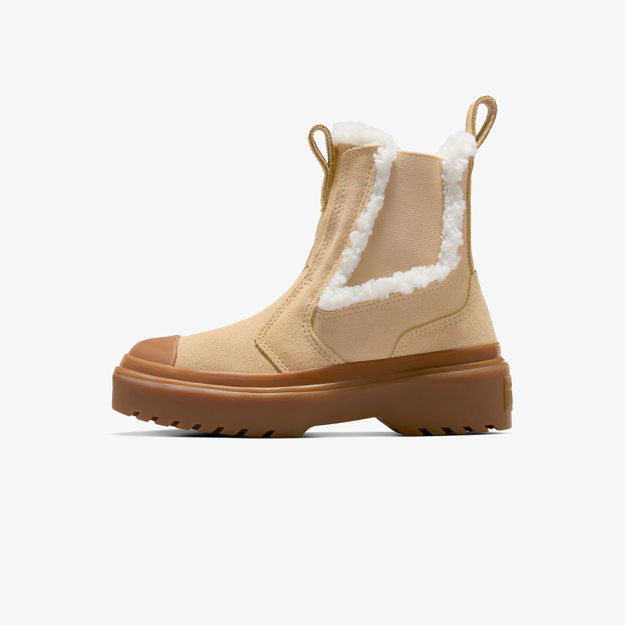 Converse Chuck Taylor All Star Chelsea Lugged Çocuk Bej Süet Platform Bot