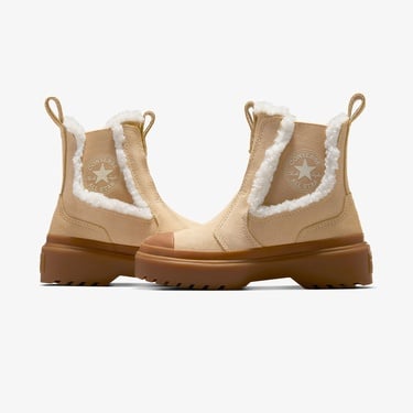  Converse Chuck Taylor All Star Chelsea Lugged Çocuk Bej Süet Platform Bot