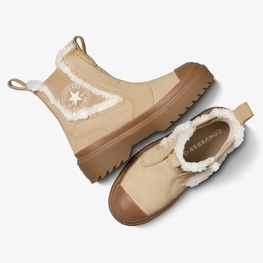  Converse Chuck Taylor All Star Chelsea Lugged Çocuk Bej Süet Platform Bot