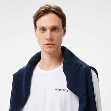  Nautica Erkek Beyaz Uzun Kollu T-Shirt