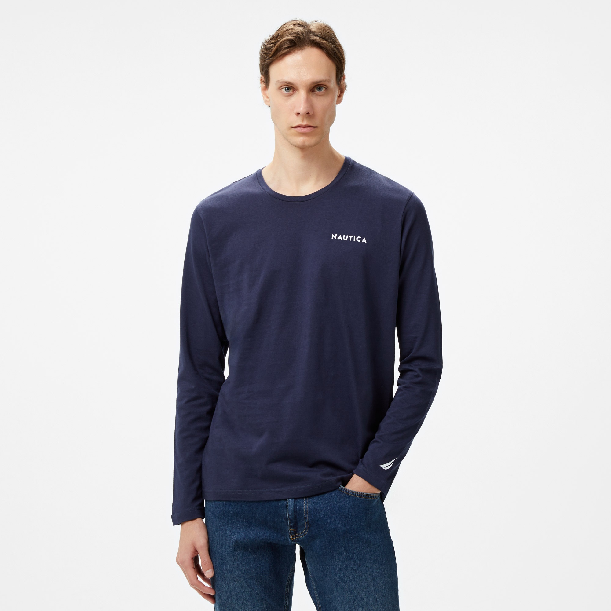 Nautica Erkek Lacivert Uzun Kollu T-Shirt