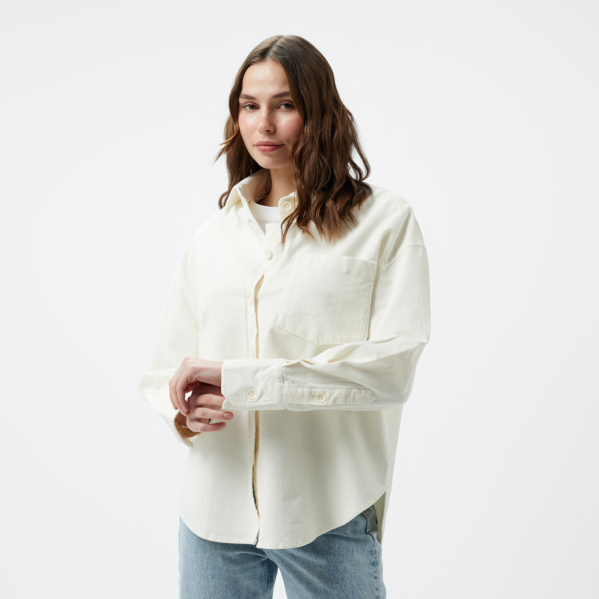  Nautica Kadın Beyaz Regular Fit Gömlek