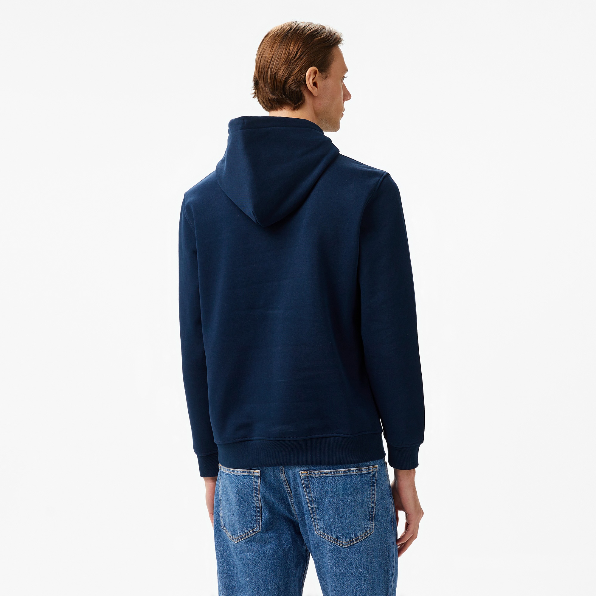 Tommy Hilfiger Jeans Linear Gold Hood Erkek Lacivert Hoodie