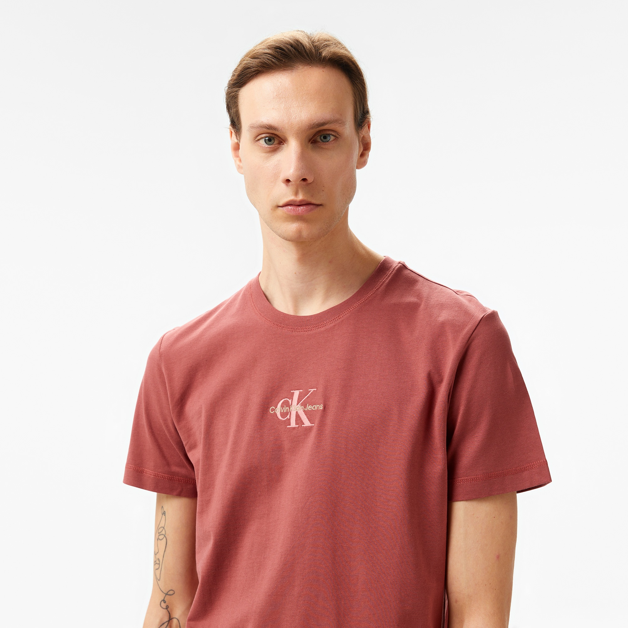 Calvin Klein Jeans Monologo Erkek Mor T-Shirt