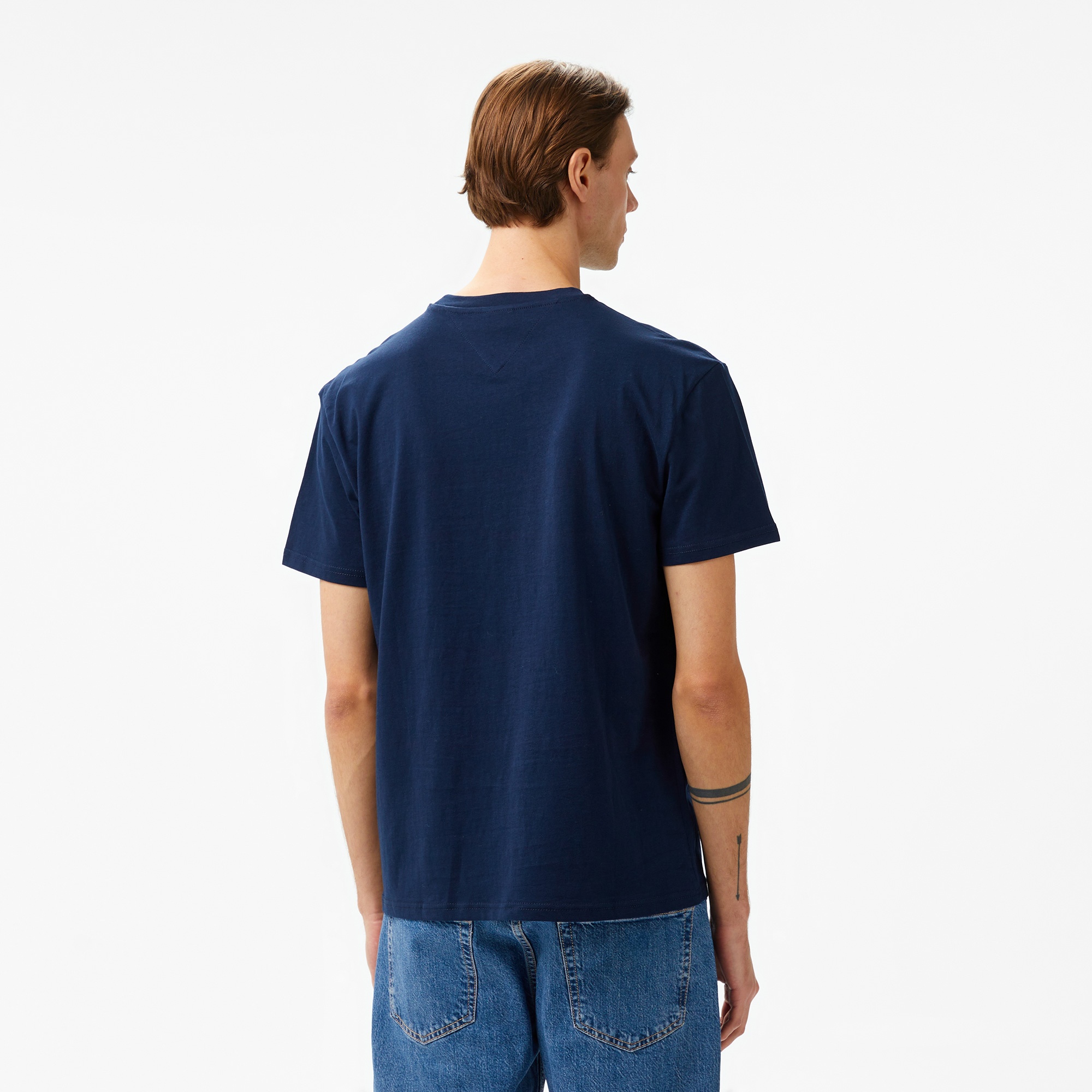 Tommy Hilfiger Jeans Gold Linear Logo Erkek Lacivert T-Shirt