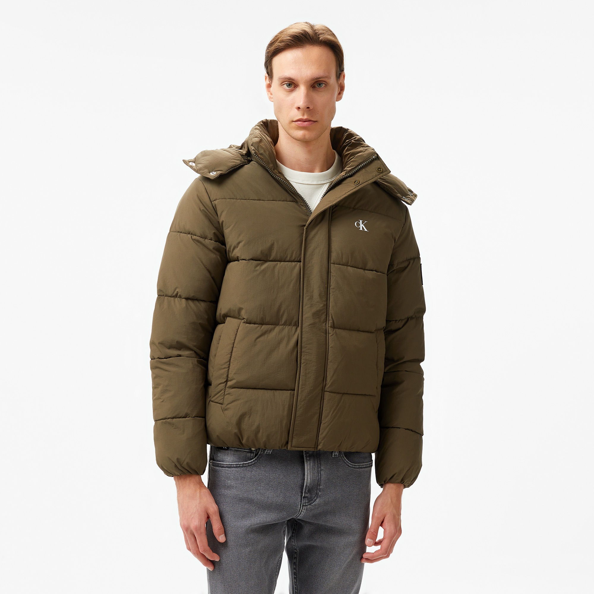 Calvin Klein Jeans Essentials Non Down Erkek Kahverengi Mont