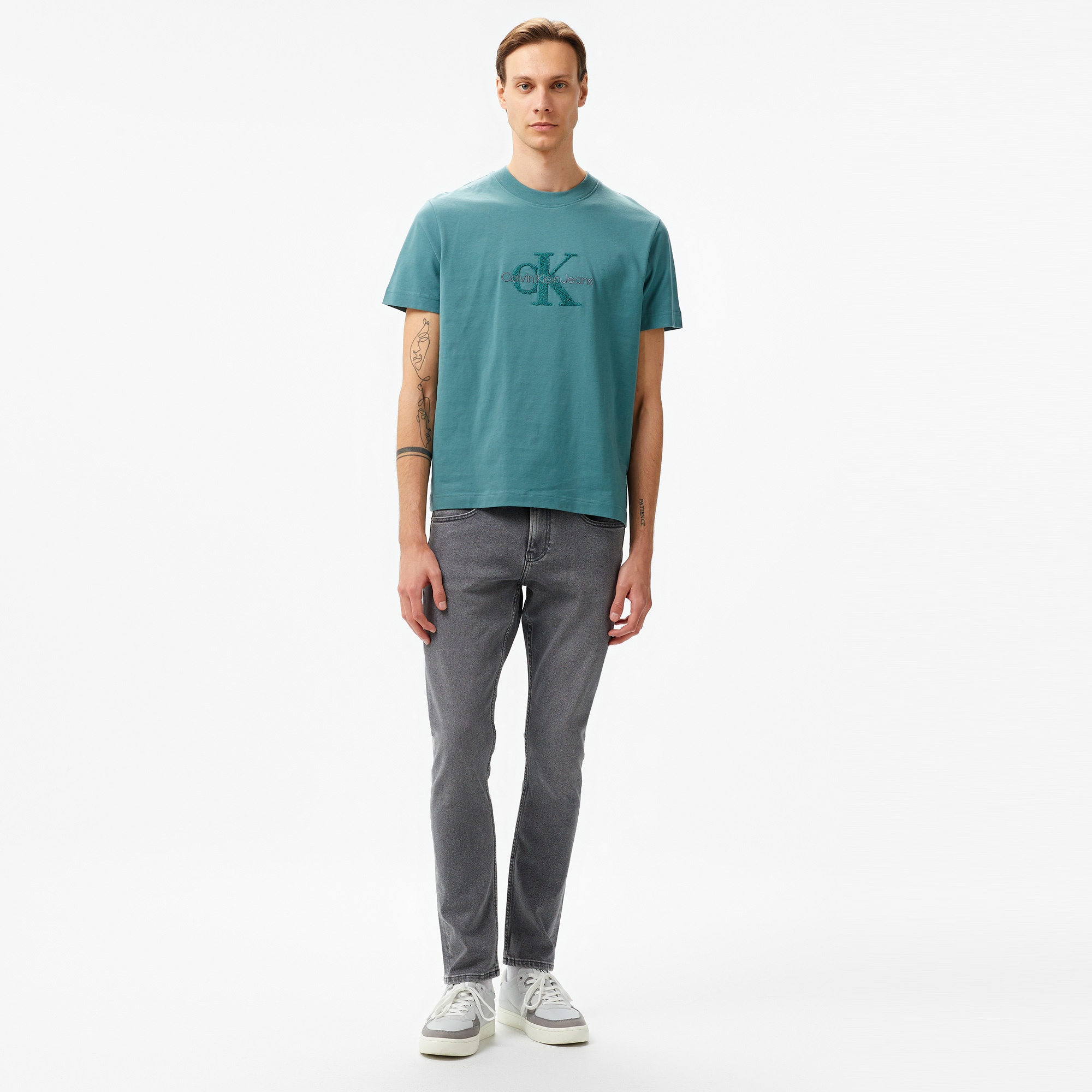 Calvin Klein Jeans Chenılle Monologo Erkek Mint Yeşili T-Shirt