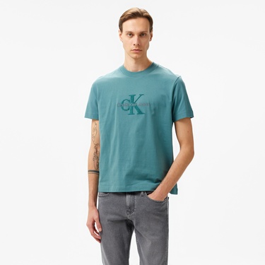  Calvin Klein Jeans Chenılle Monologo Erkek Mint Yeşili T-Shirt