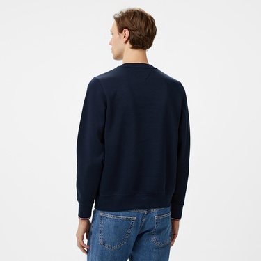  Tommy Hilfiger Tommy Logo Tipped Crewneck Erkek Lacivert Sweatshirt
