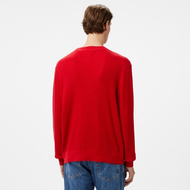  Tommy Hilfiger Structure Crew Nk Erkek Kırmızı Kazak