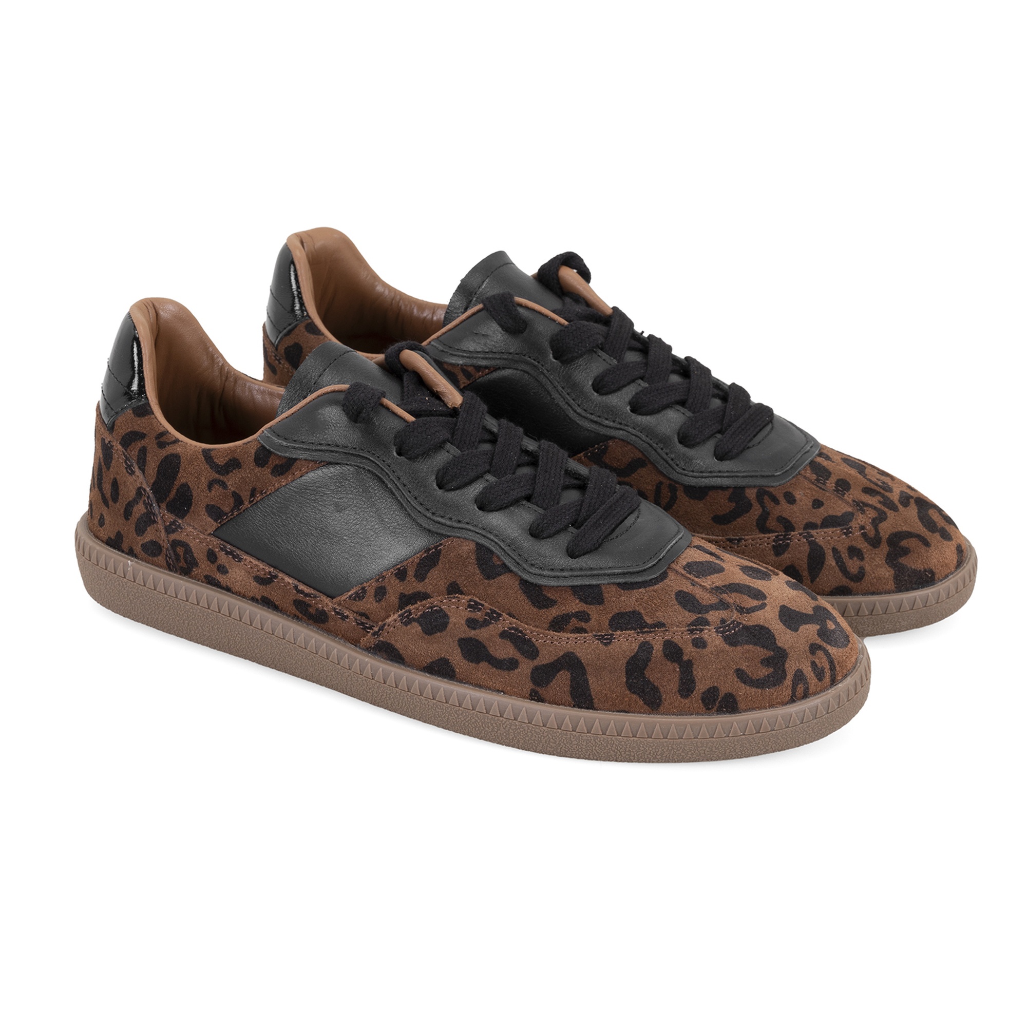 Kadın Leopar Baskılı Deri Sneaker