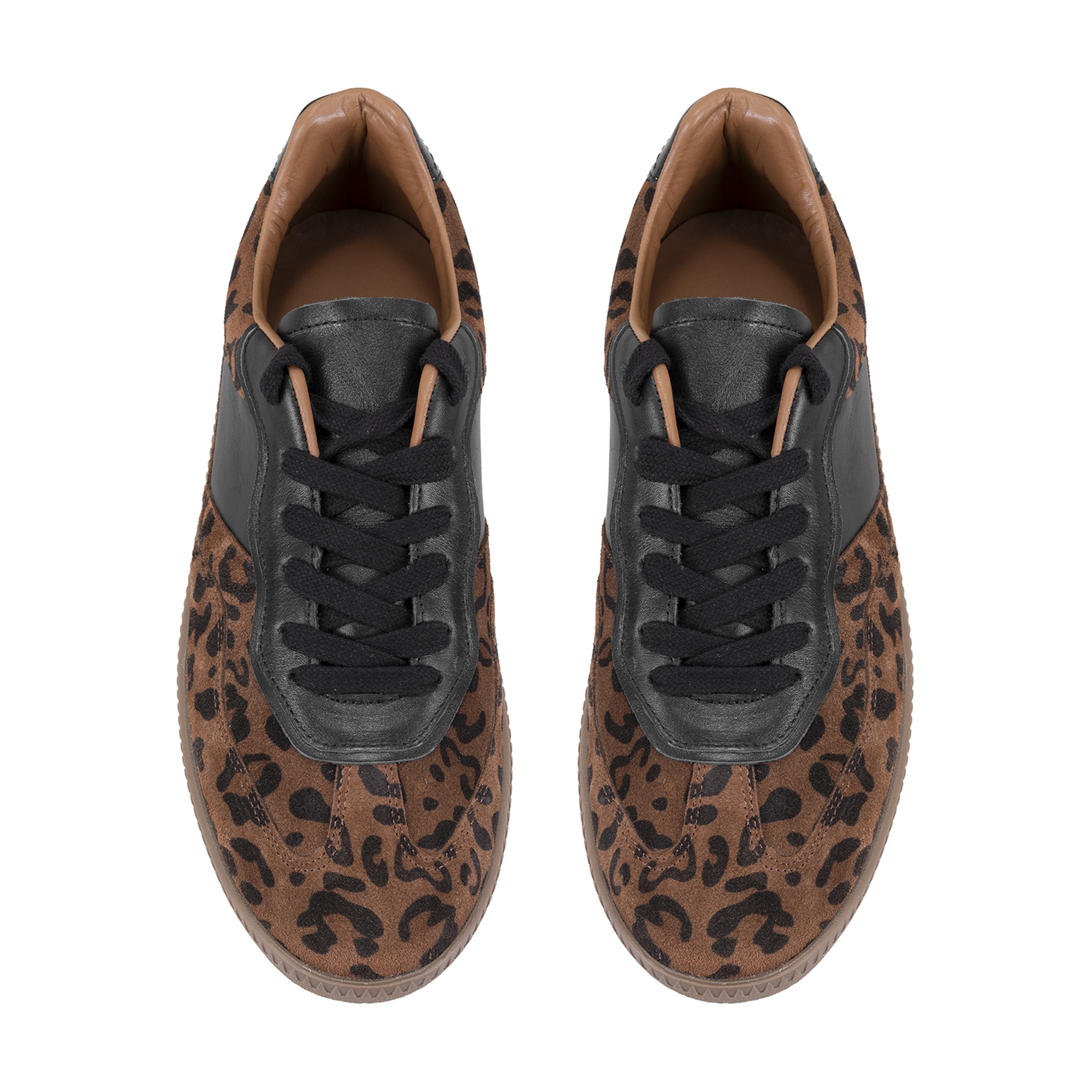 Kadın Leopar Baskılı Deri Sneaker