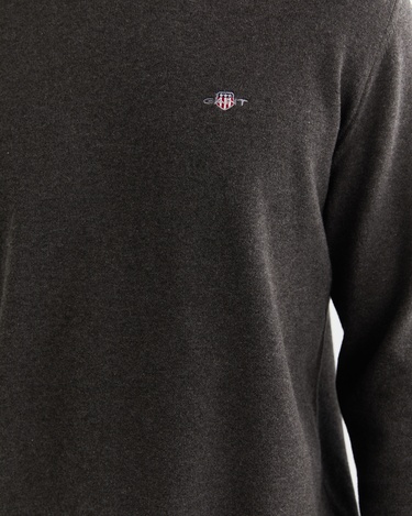  GANT Erkek Gri Regular Fit Bisiklet Yaka Kazak