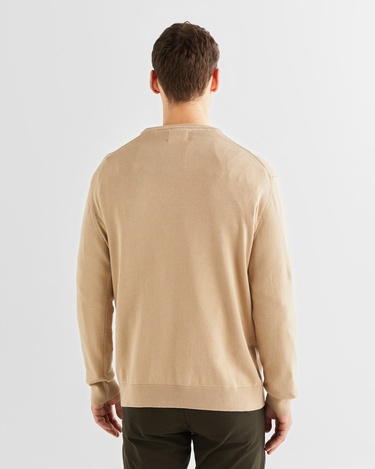  GANT Erkek Bej Regular Fit Bisiklet Yaka Kazak