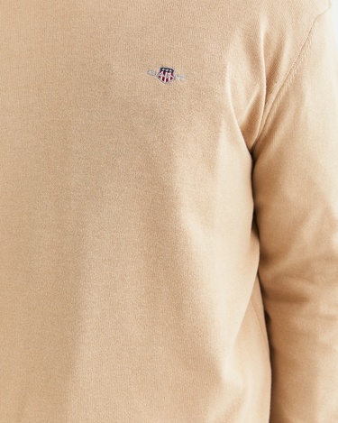  GANT Erkek Bej Regular Fit Bisiklet Yaka Kazak