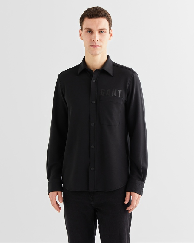  GANT Erkek Siyah Regular Fit Logolu Gömlek